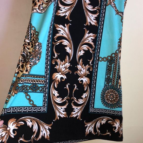 White Mark Dress Cheetah Print, Aquamarine, Black, and Gold✨ - Picture 4 of 5